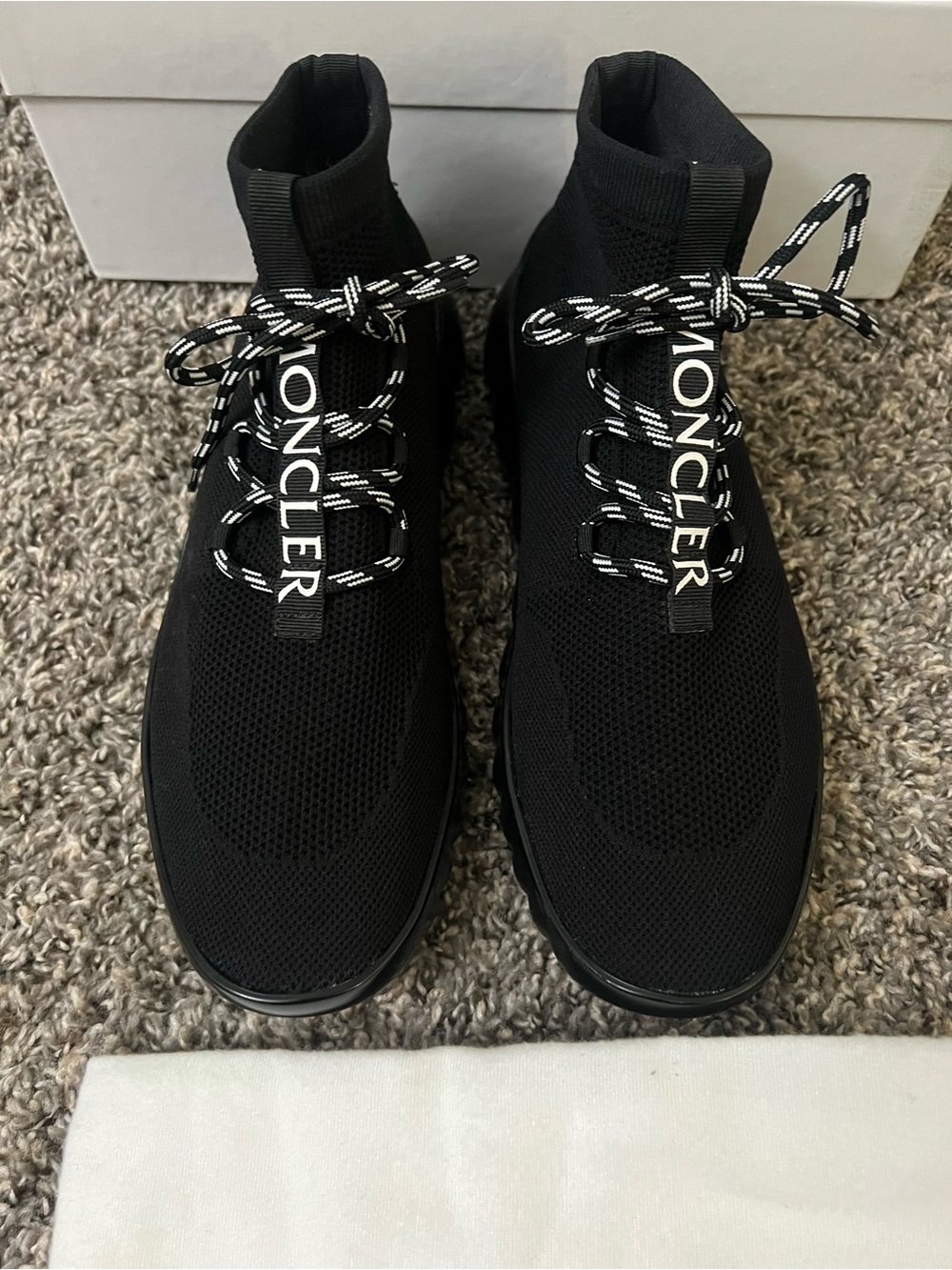Moncler Black CLELIE SCARPA Sock-Style Knit Sneakers - Picture 2 of 6
